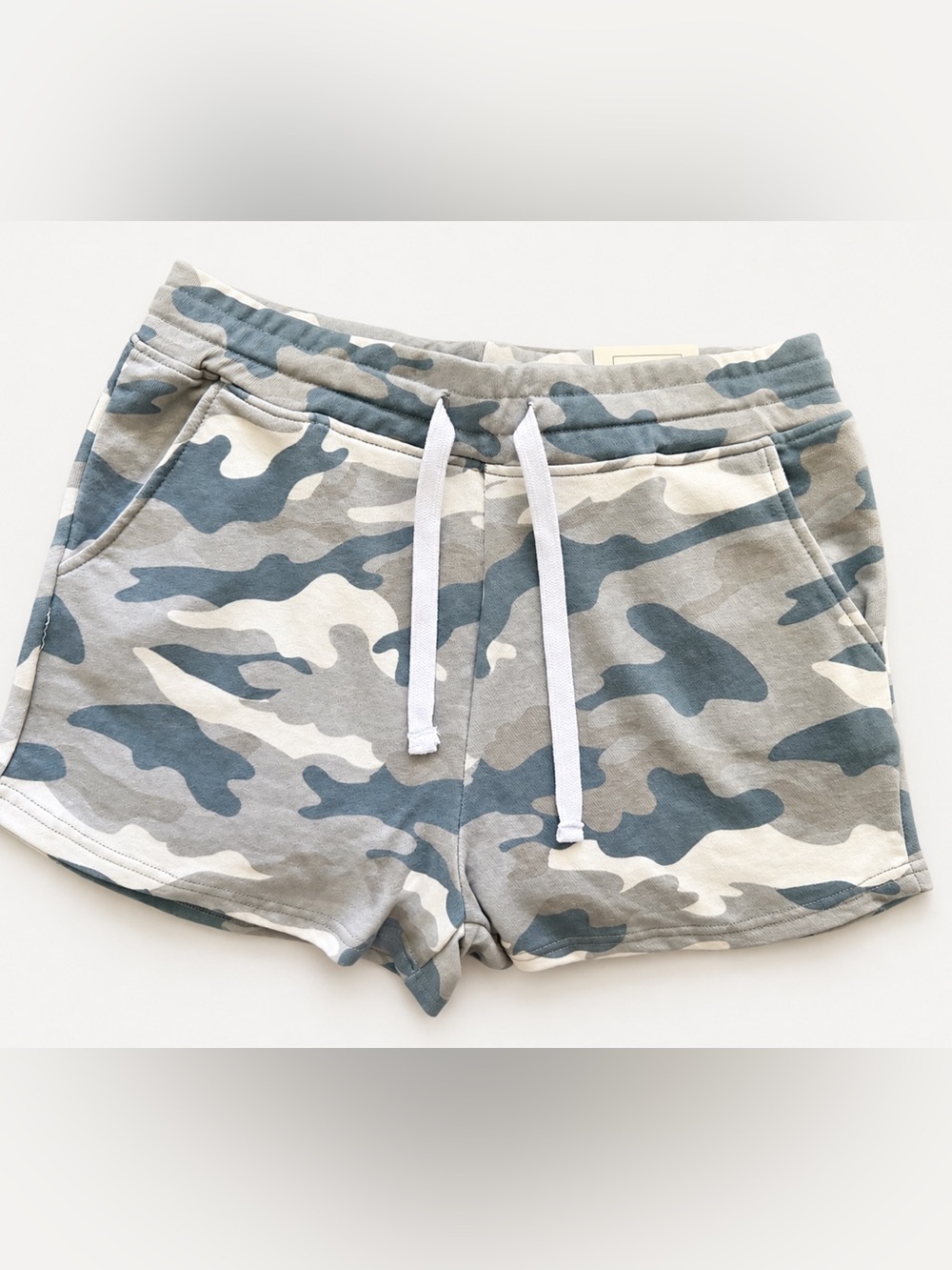 Reflex NWT Tan Green Camo Lounge Shorts Large  Drawstring Pockets Soft